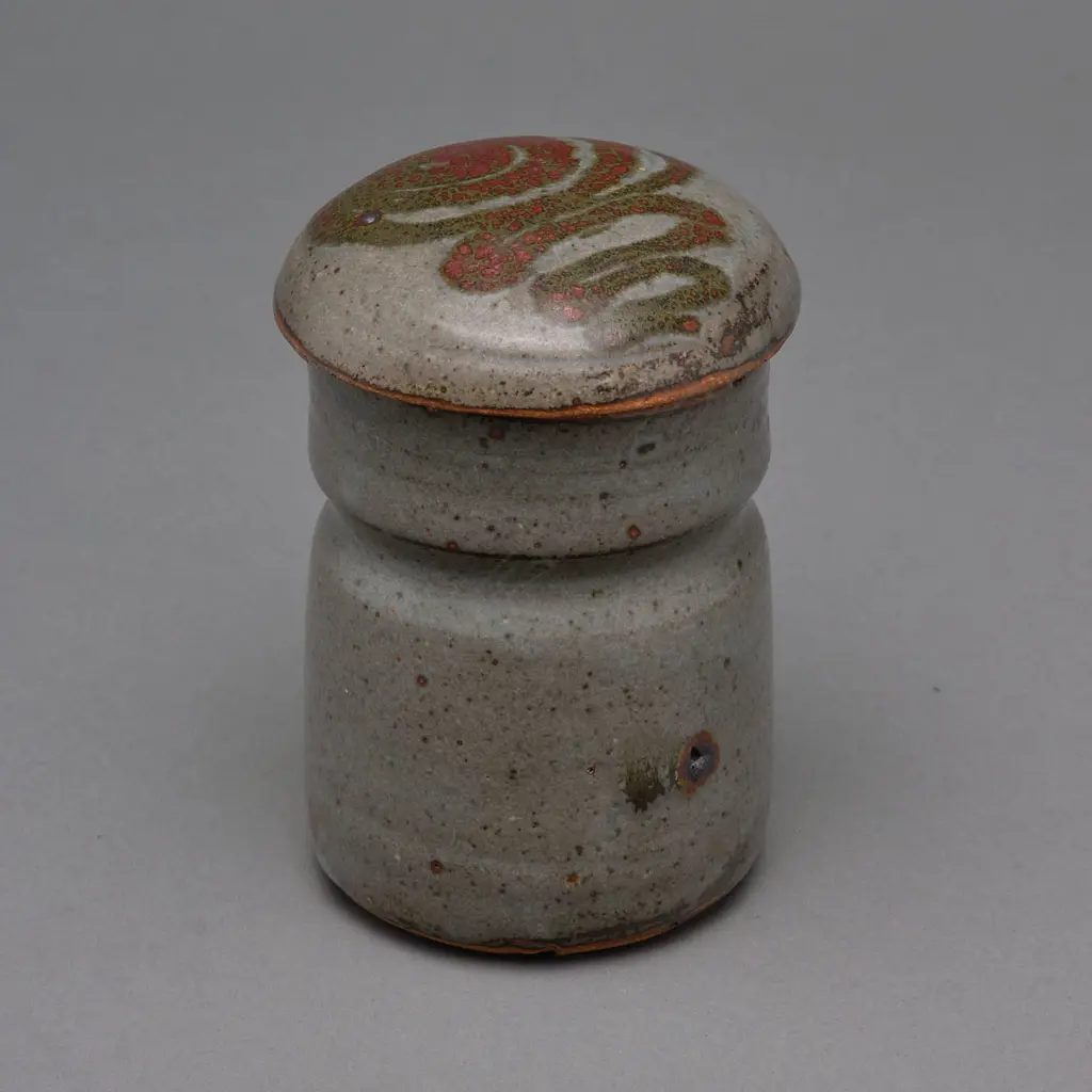 Helen Mason (1915-2014 )stoneware covered jar - c.1970 Image 1++